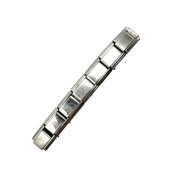 Vintage 00s D'linQ Italian Stretch Charm Bracelet 17 Links 7 Charms Millennial - Picture 4 of 6